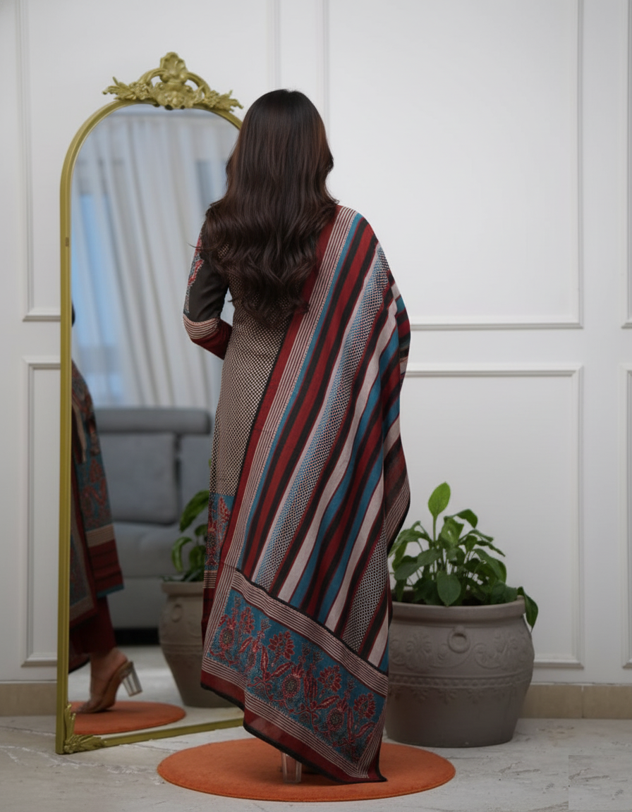 Multi Colour Soft Reyon Printed Kurta Pant Lightweight Mal Cotton Dupatta