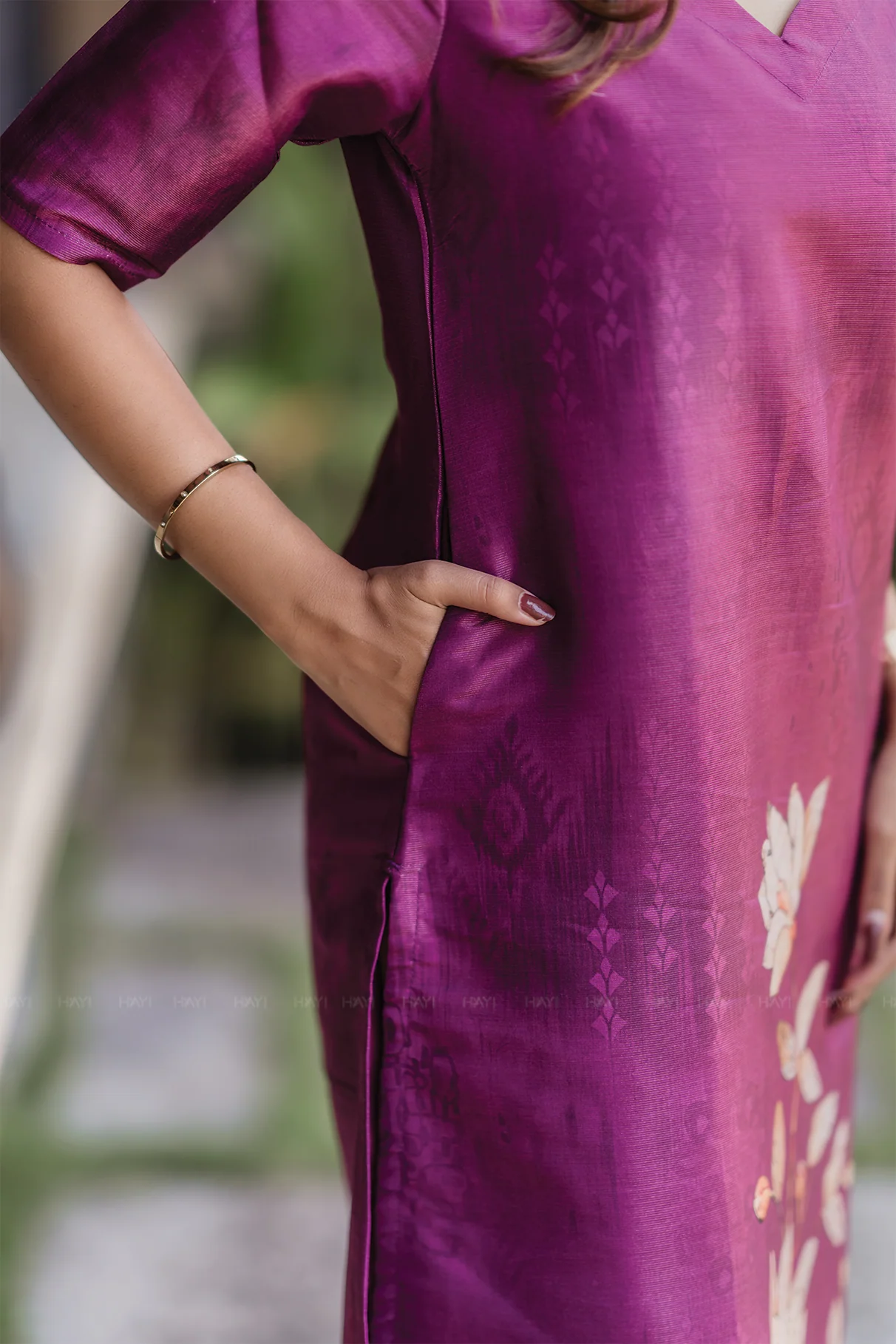 Pink printed 2 Piece Muslin Shimmer Silk Kurta with Dupatta