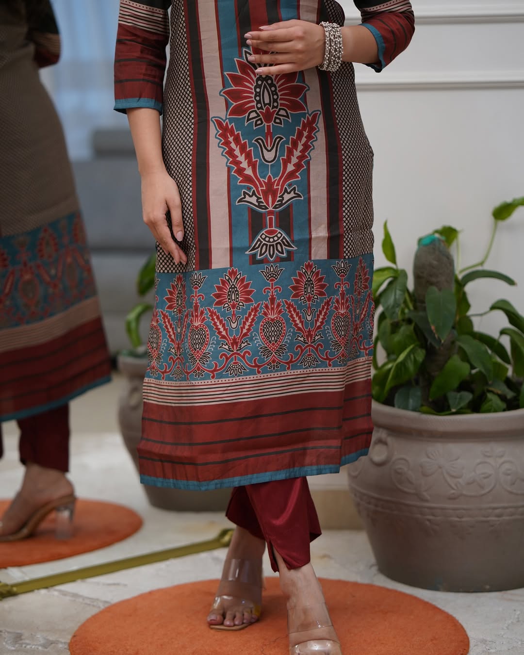 Multi Colour Soft Reyon Printed Kurta Pant Lightweight Mal Cotton Dupatta